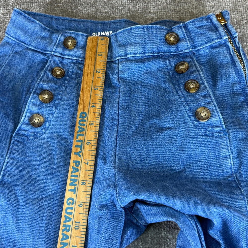 Old Navy Sky Hi Wide Leg Extra High Rise Blue Jeans Womens 0 - Picture 3 of 9